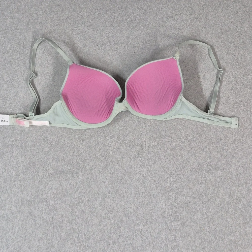 PINK Victoria's Secret Women Bra 34C Light Green Padded T Shirt Underwired READ